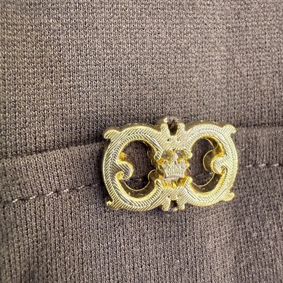 Class by Roberto Cavalli Women's Brown Gold RC Logo Knee Length Dress Size 8 - Picture 3 of 13